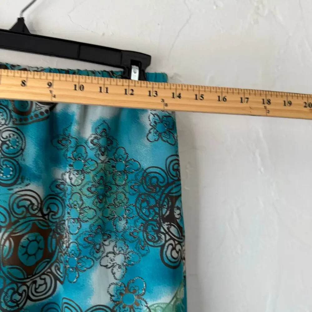 Christopher & Banks Y2k Size Small Green Blue Hippie Peasant Fairy‎ Midi Skirt
